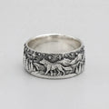 Wolf Wilderness Panoramic Band Ring