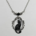 Shadow Cat Victorian Frame Rose Necklace