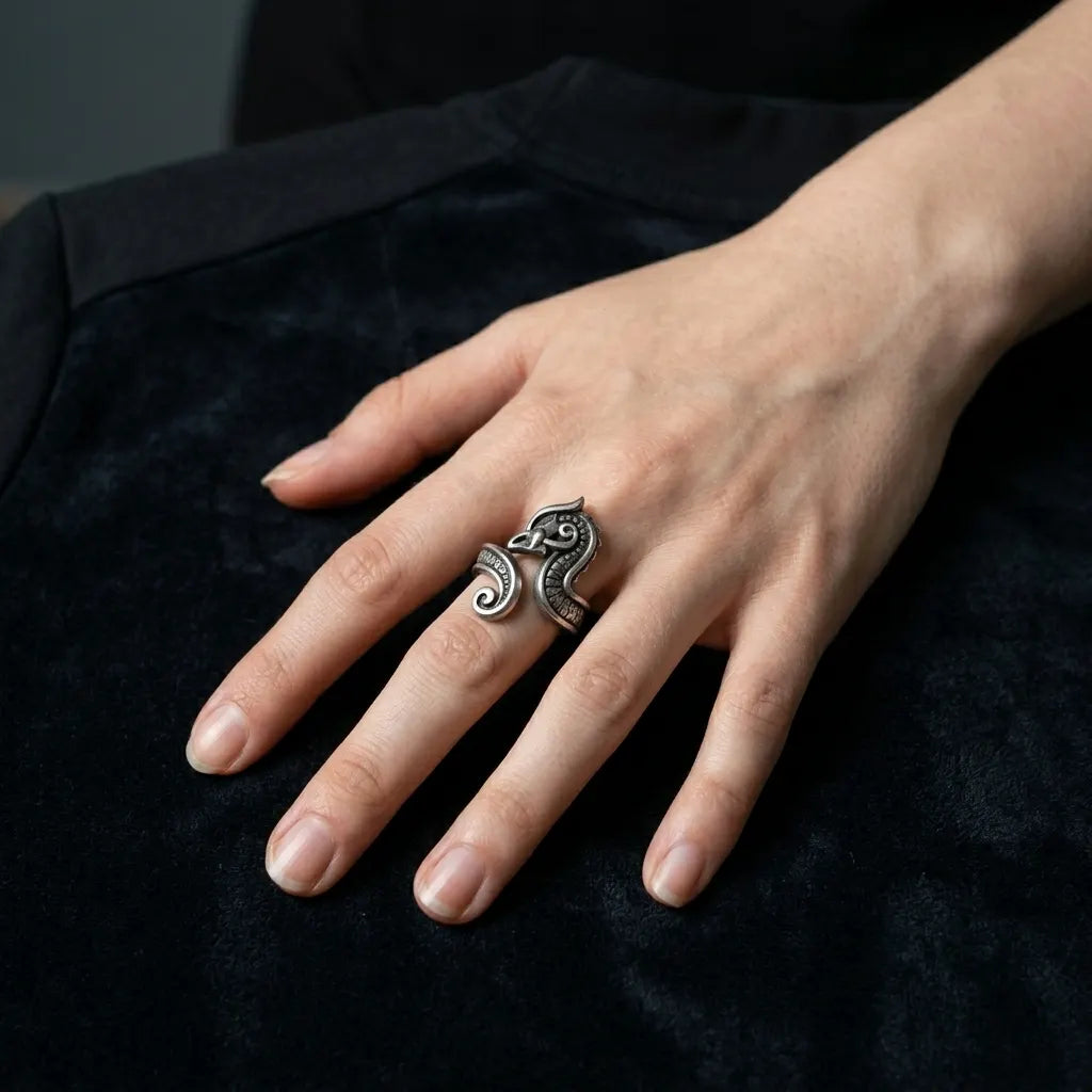 Norse Raven Dark Omen Ring